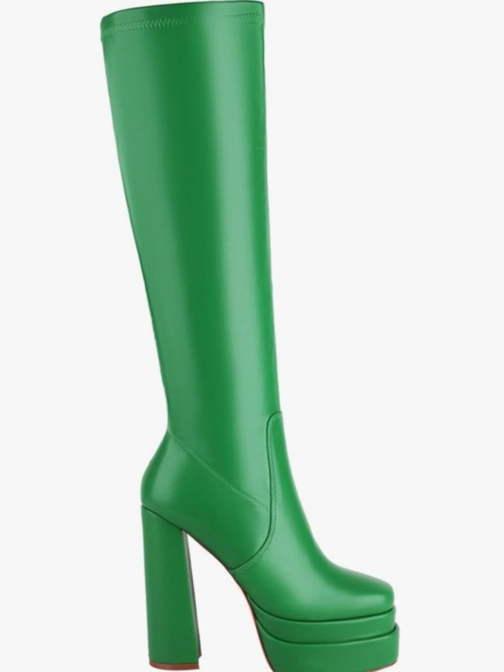 Green platform gogo boots